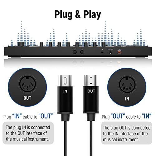 NEEWER USB Type C MIDIケーブル 入出力接続キーボード/シンセサイザー 編集&録音用 MIDIアダプターコード インジケータ付き ピアノキーボード-PC Macラップ｜days-of-magic｜06