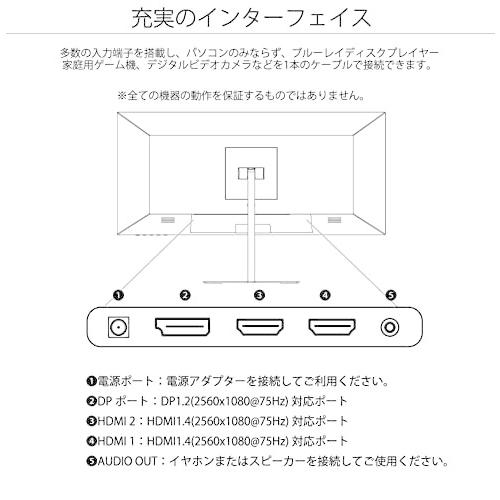 JAPANNEXT 25.7インチ ワイドFHD(2560 x 1080) 液晶モニター JN-IPS257WFHD HDMI DP 