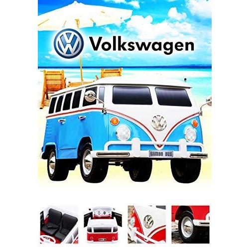 電動乗用ラジコン ワーゲンバス 二人乗り可能！ （WAGEN BUS）電動乗用玩具 乗り物おもちゃ (RED) 