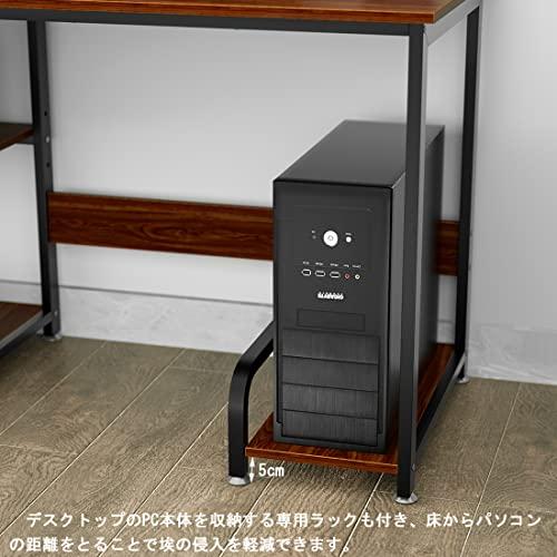 デスク 机 pcデスク 幅120cm パソコンデスク ワークデスク 奥行き60cm 木製 ラック付きデスク 棚付きデスク 作業机 ゲーミングデスク 勉強机 勉強デスク 学習デ｜days-of-magic｜07