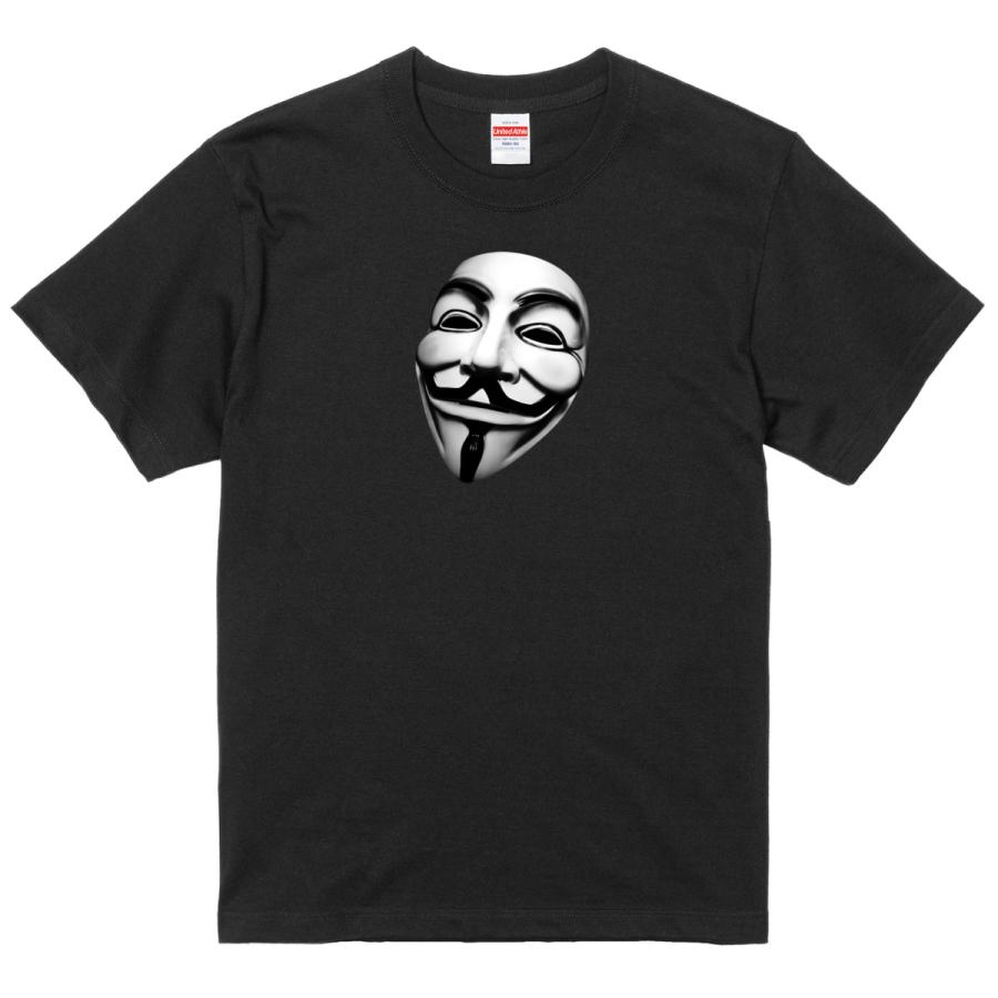 ガイ・フォークス アノニマス? Anonymous Tシャツ 10 ハッカー集団 お面 覆面 マスク 黒地に変更可