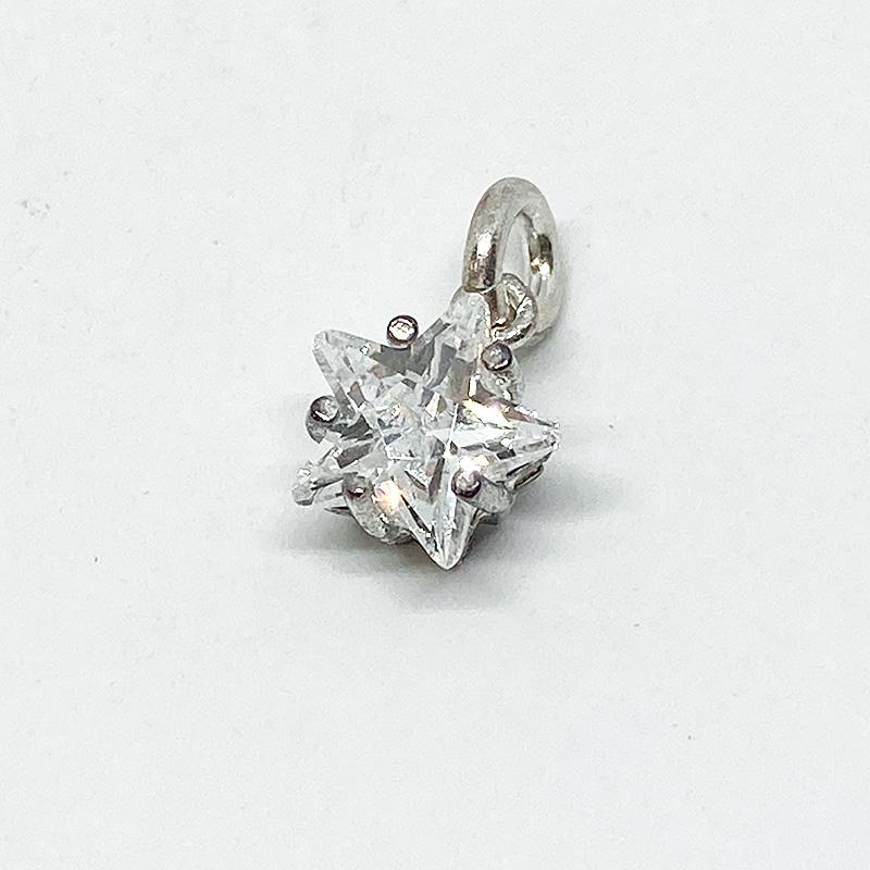 キラキラ シルバー925 ミニ 星 スター ジルコニアトップ ペンダント