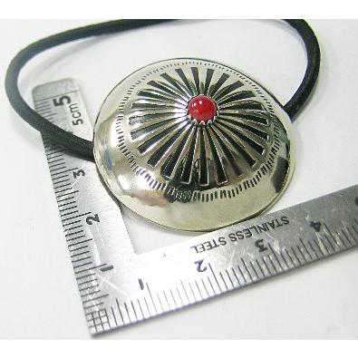 インディアンコンチョ ヘアゴム U1 赤 35mm ネイティブ アメカジ