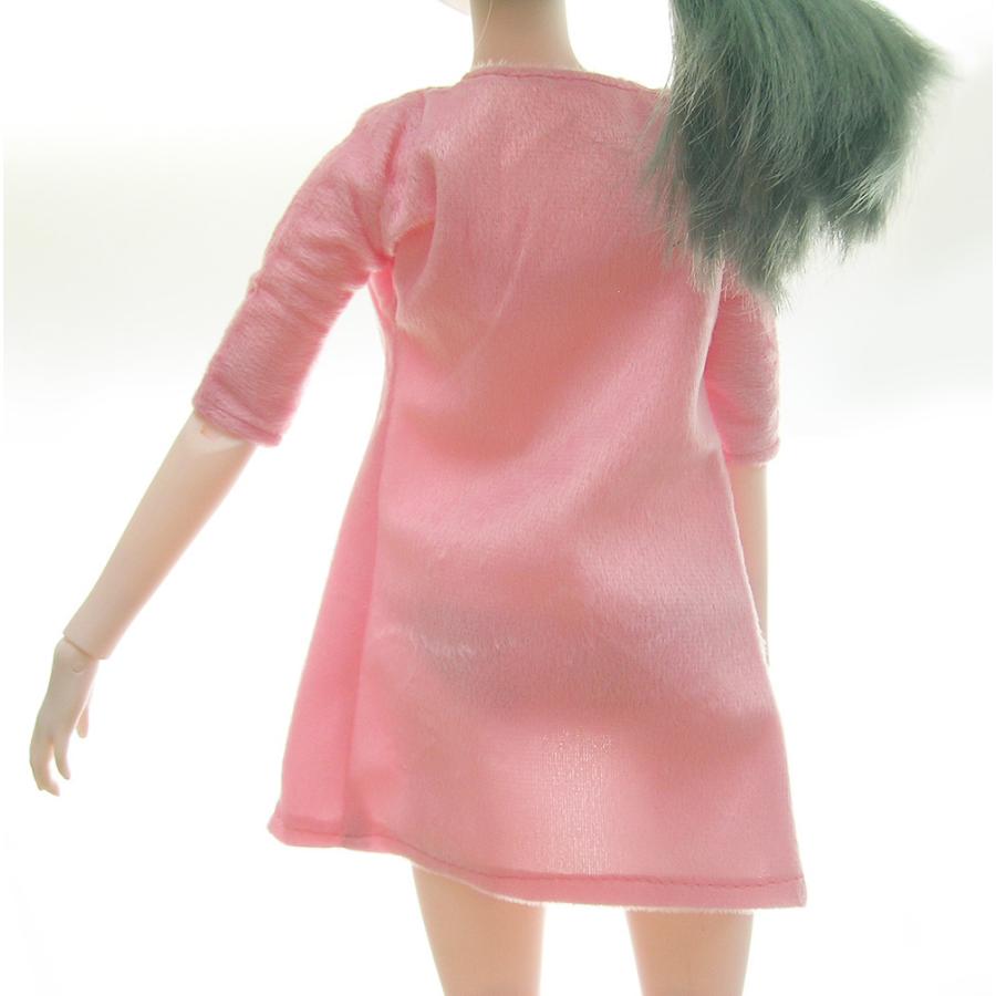 値下 1/3ドール用 バスローブ ガウン ピンク ヘアバンド付 無地 ルーム