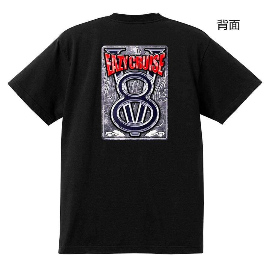 カーショー Tシャツ V8 黒 ブラック Eazy Cruise エンジン シボレー 