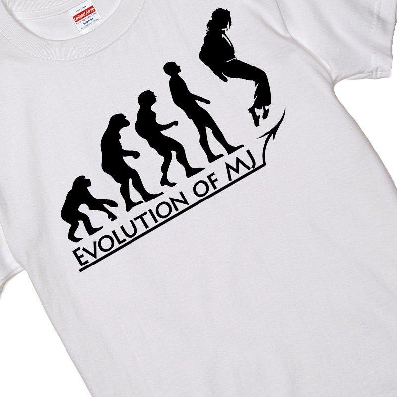進化 EVOLUTION Tシャツ MJ マイケル ジャクソン 白 ライトベージュに