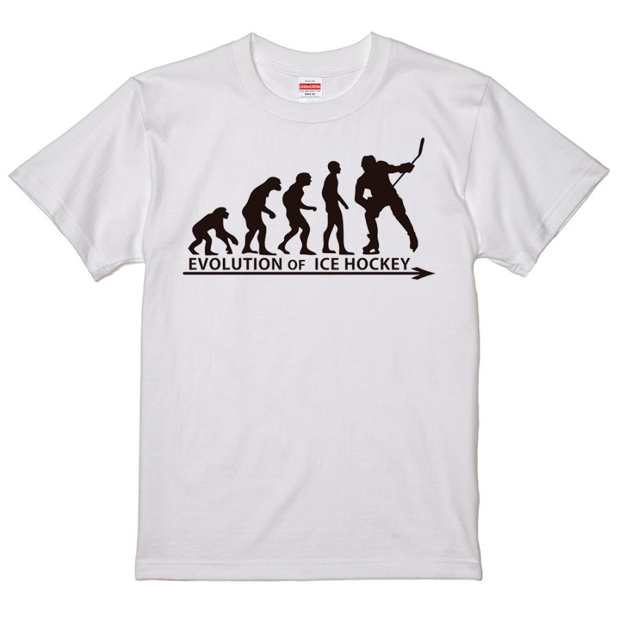 進化 EVOLUTION Tシャツ アイスホッケー ( 白 ライトベージュ 黒 