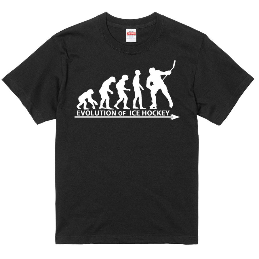 進化 EVOLUTION Tシャツ アイスホッケー ( 白 ライトベージュ 黒 