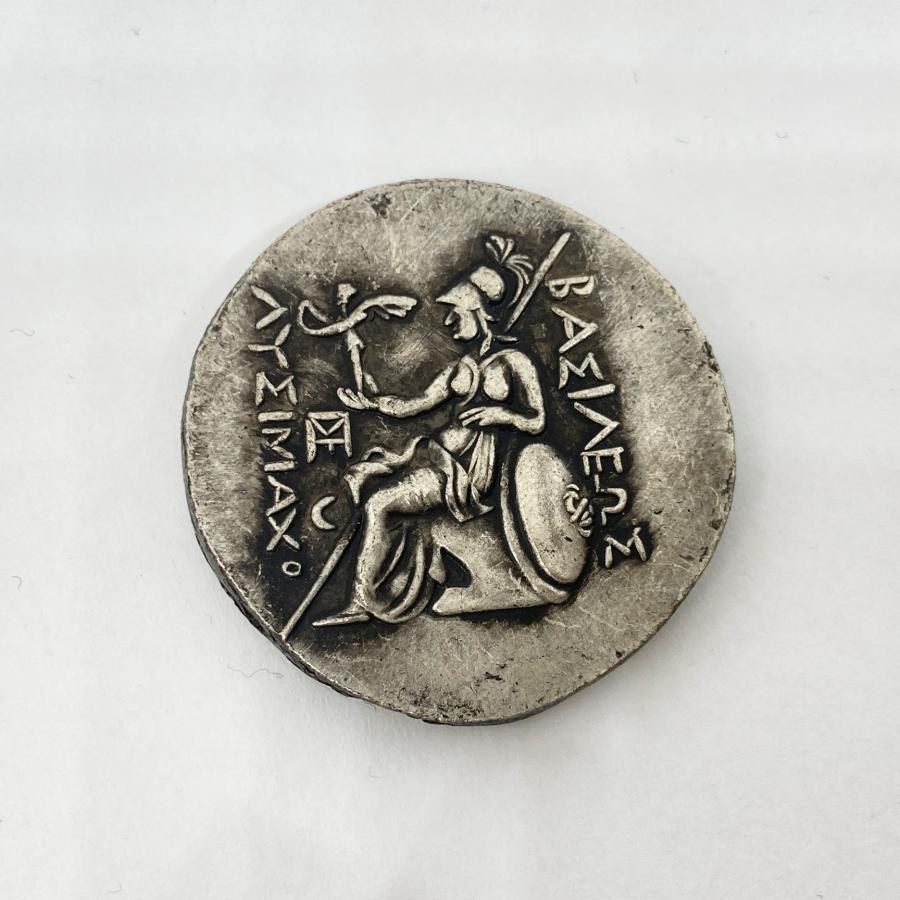 ラスト レプリカ コイン アレキサンダー大王 アテナ女神 古代ギリシャ 紀元前297 銀貨 硬貨 コイン アンティーク キーホルダー G14