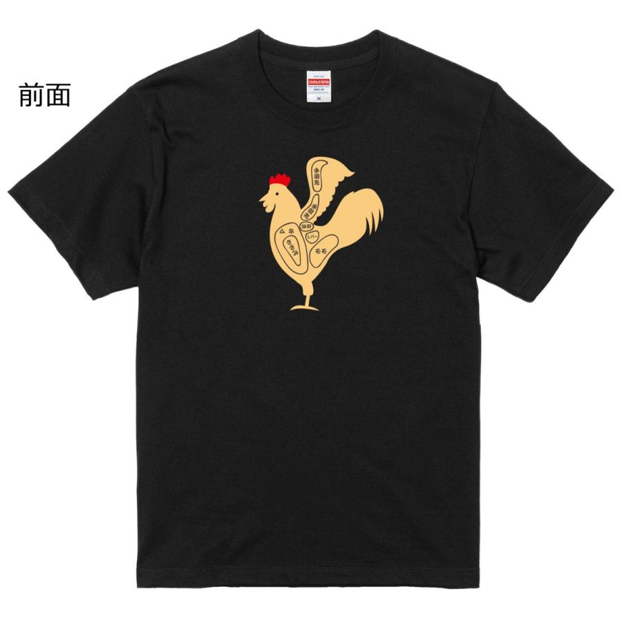 鳥 チキン 部位 Tシャツ 黒 フードTシャツ 焼き鳥 おもしろ パロディ 