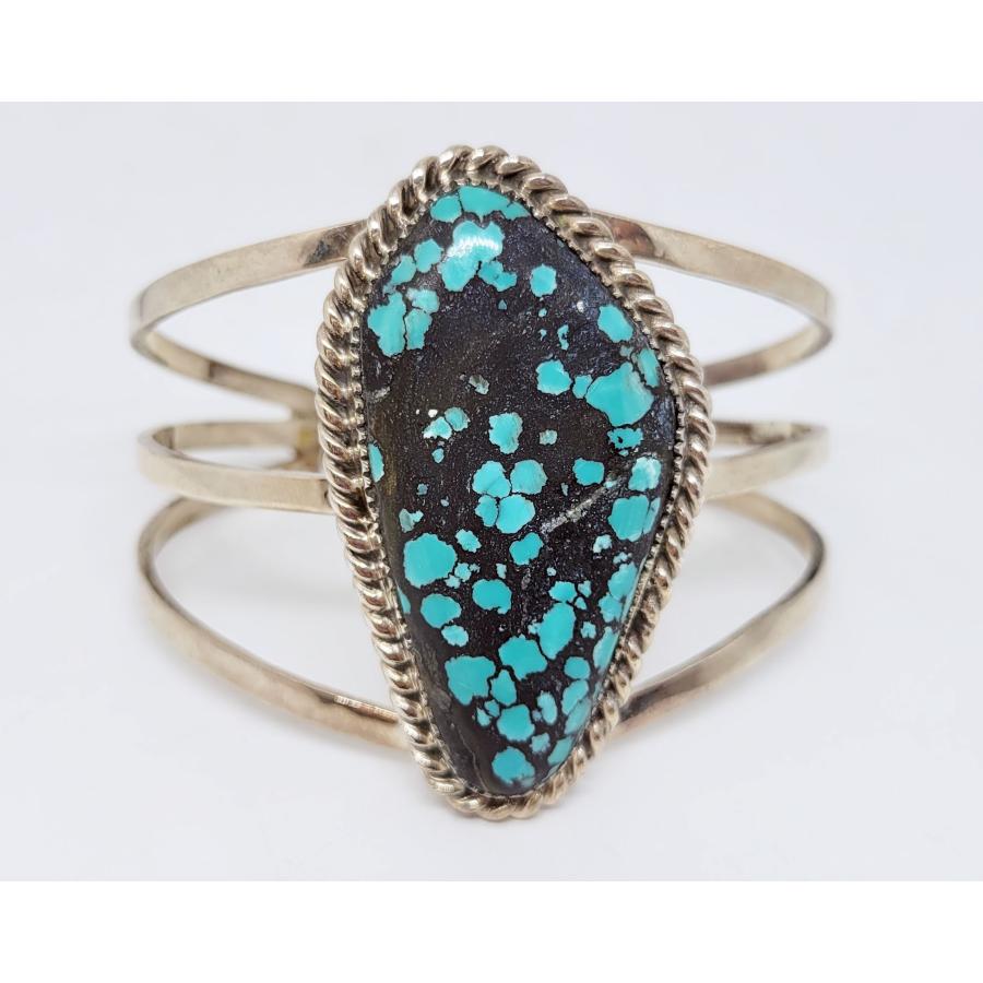 インディアンジュエリー 天然 ターコイズ バングル 22 純銀 ネイティブ