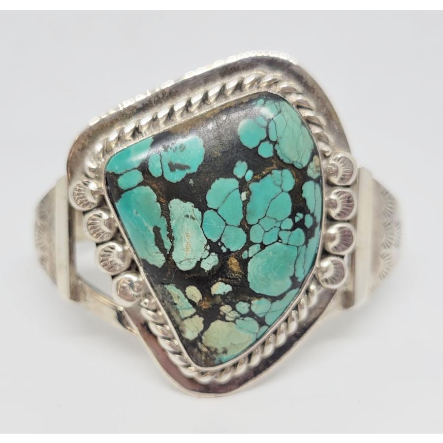 インディアンジュエリー 天然 ターコイズ バングル 25 純銀 ネイティブ