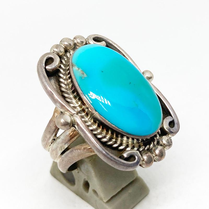 インディアンジュエリー 大粒 ターコイズリング 19号 新品 カントリー