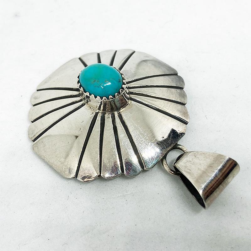 ヴィンテージ ターコイズ ブローチ 925 K18 インディアンジュエリー