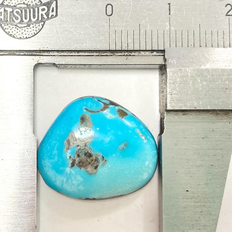 上質 キングマン ターコイズ カボション 14.5ct トルコ石 K16 ルース 