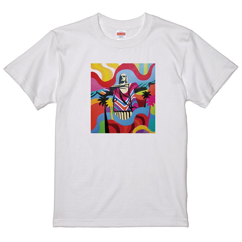 ジーザスtシャツ宗教アート ジーザス Tシャツ キリスト 2 白地 イラスト 絵画 カラフル メキシカン