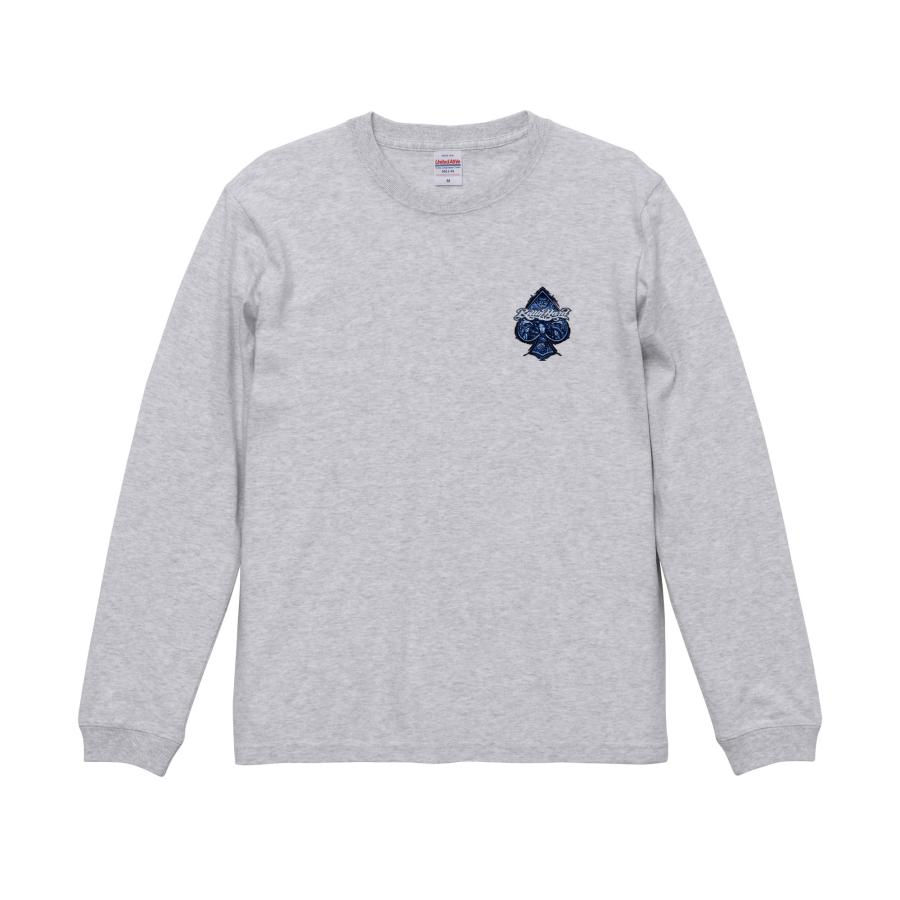 ローライダー HIPHOP系 ロングTシャツ リブ付 アッシュグレー (M/L) 73