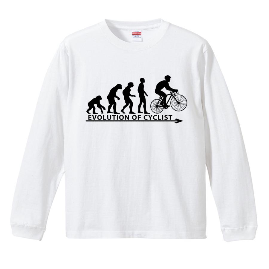 進化 EVOLUTION サイクリスト ロンT ロングTシャツ リブ付き 白 (S/M/L