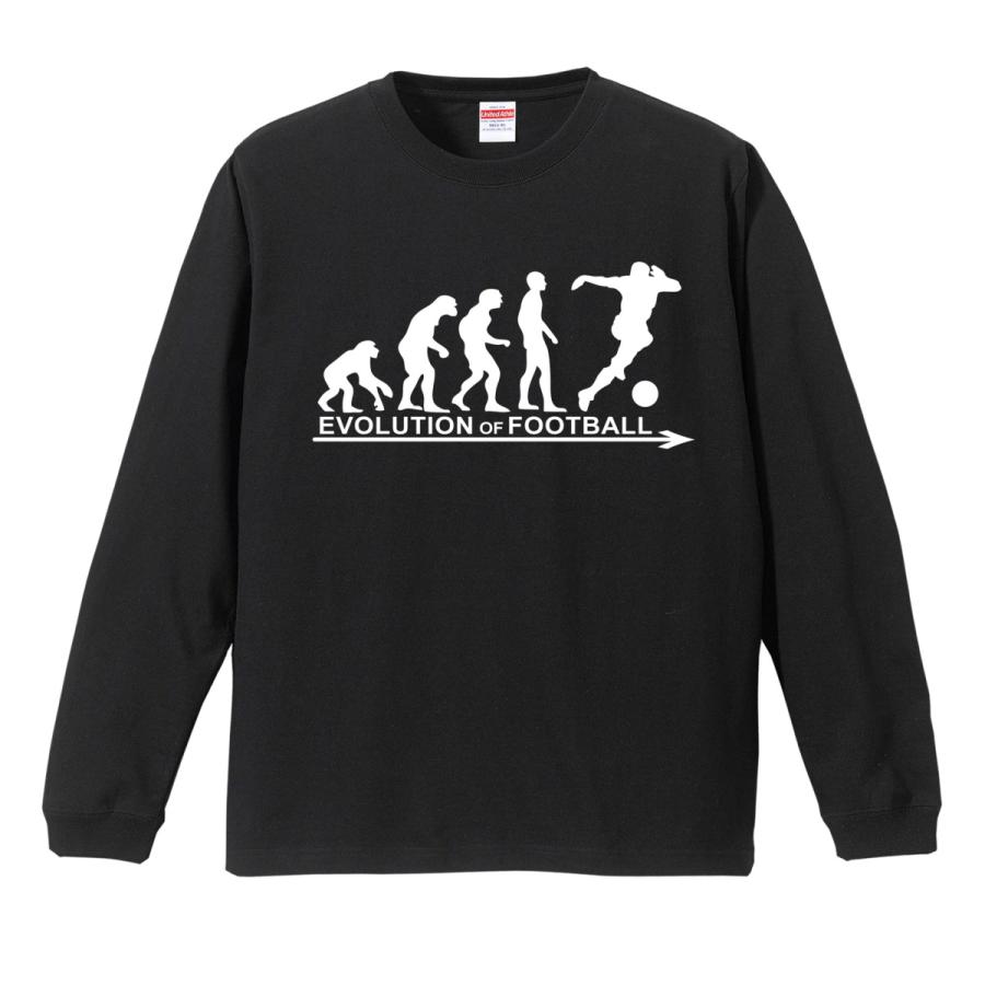 進化 EVOLUTION サッカー ロンT ロングTシャツ リブ付き 白 (S/M/L/XL