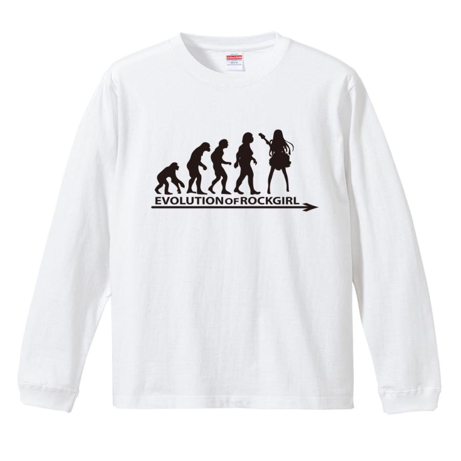 進化 EVOLUTION ロックガール ROCK ロンT ロングTシャツ リブ付き 白
