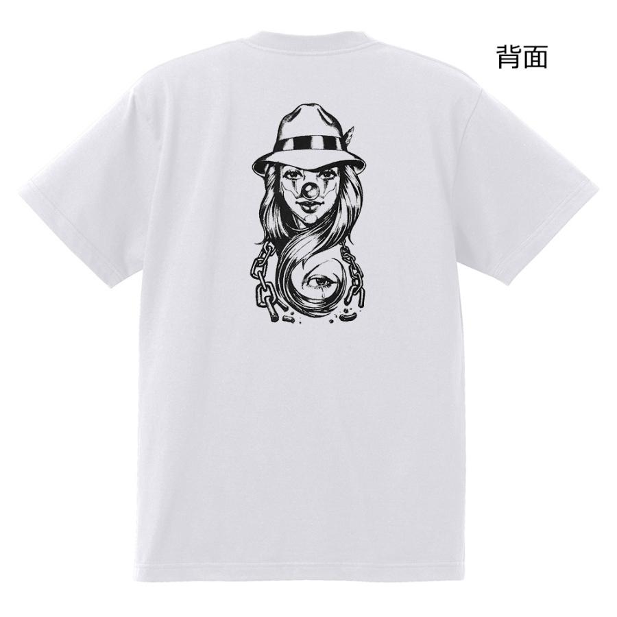 ローライダー Tシャツ 4 白 ピエロ HIPHOP アメ車 ミューラル