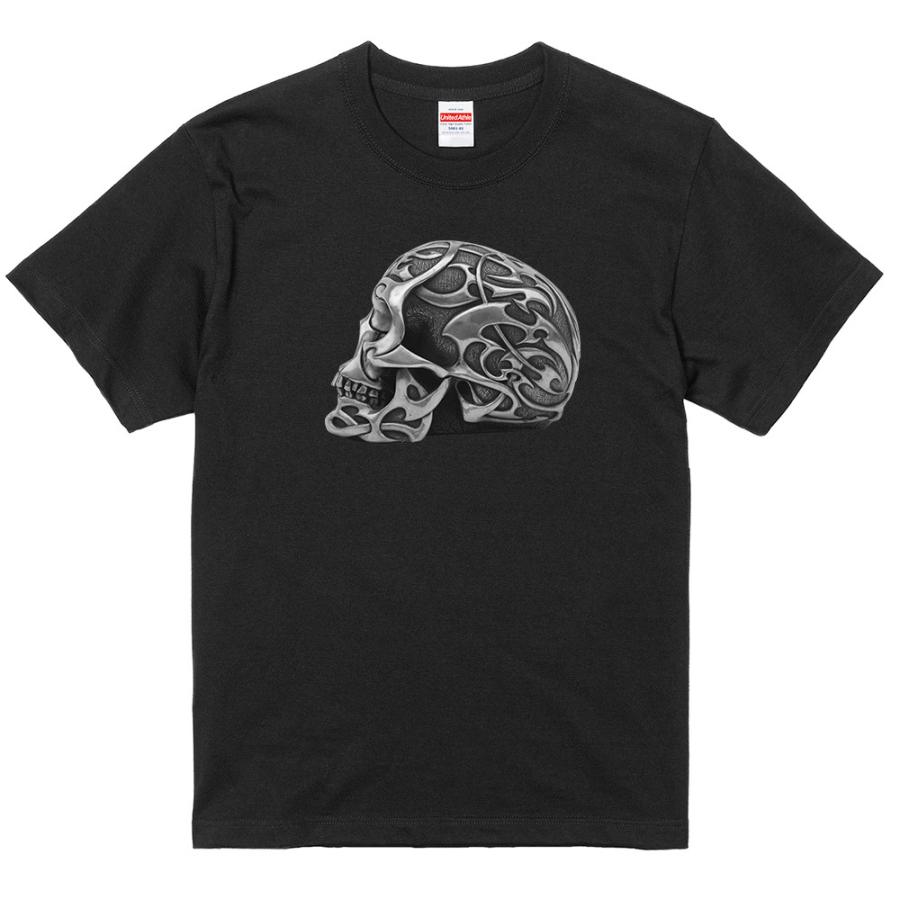 トライバル スカル Tシャツ デスメタル パンク 骸骨 アメ車 ハイドロ 