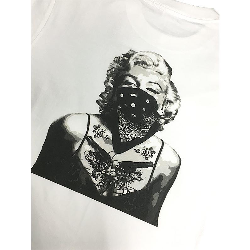 マリリンモンロー？ Tシャツ バンド パンク ロック ゴス 白地 S/M/L/XL