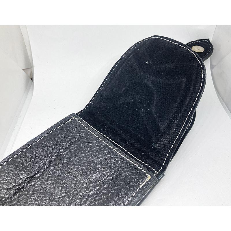 ハンドメイド 牛革 × パイソン メディスンバッグ 黒 D インディアン