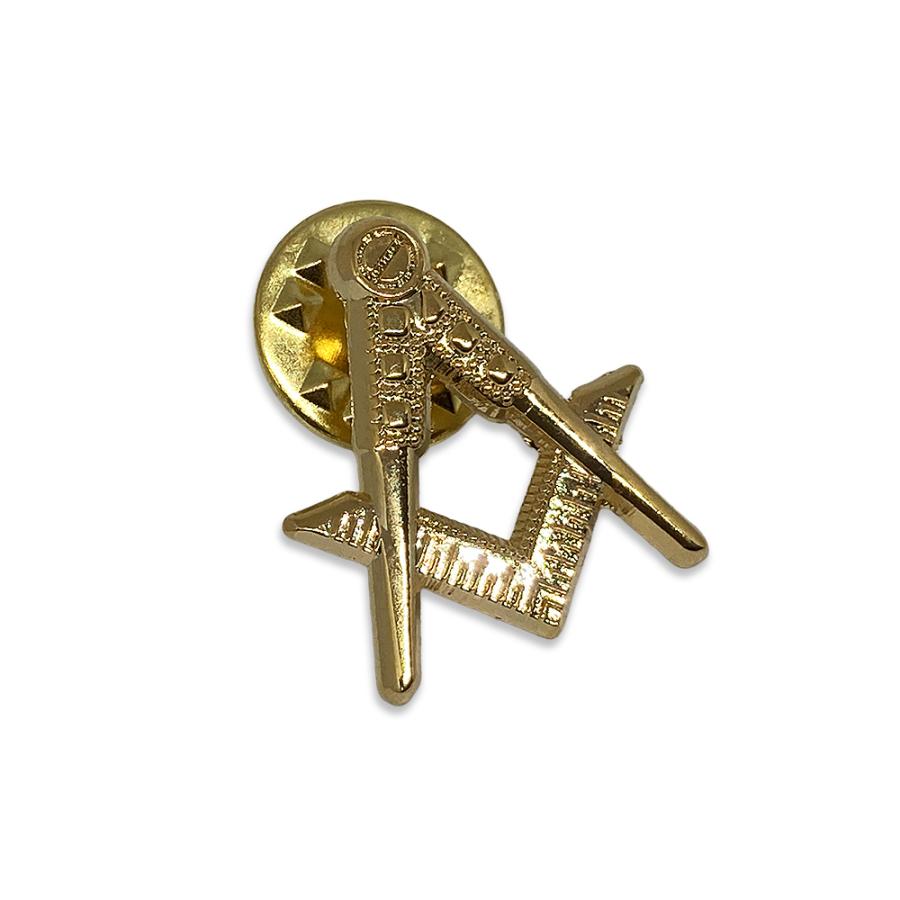 フリーメイソン 金色 バッジ フリーメイソン コンパス 定規 ピンバッチ シンボル 金色 秘密結社