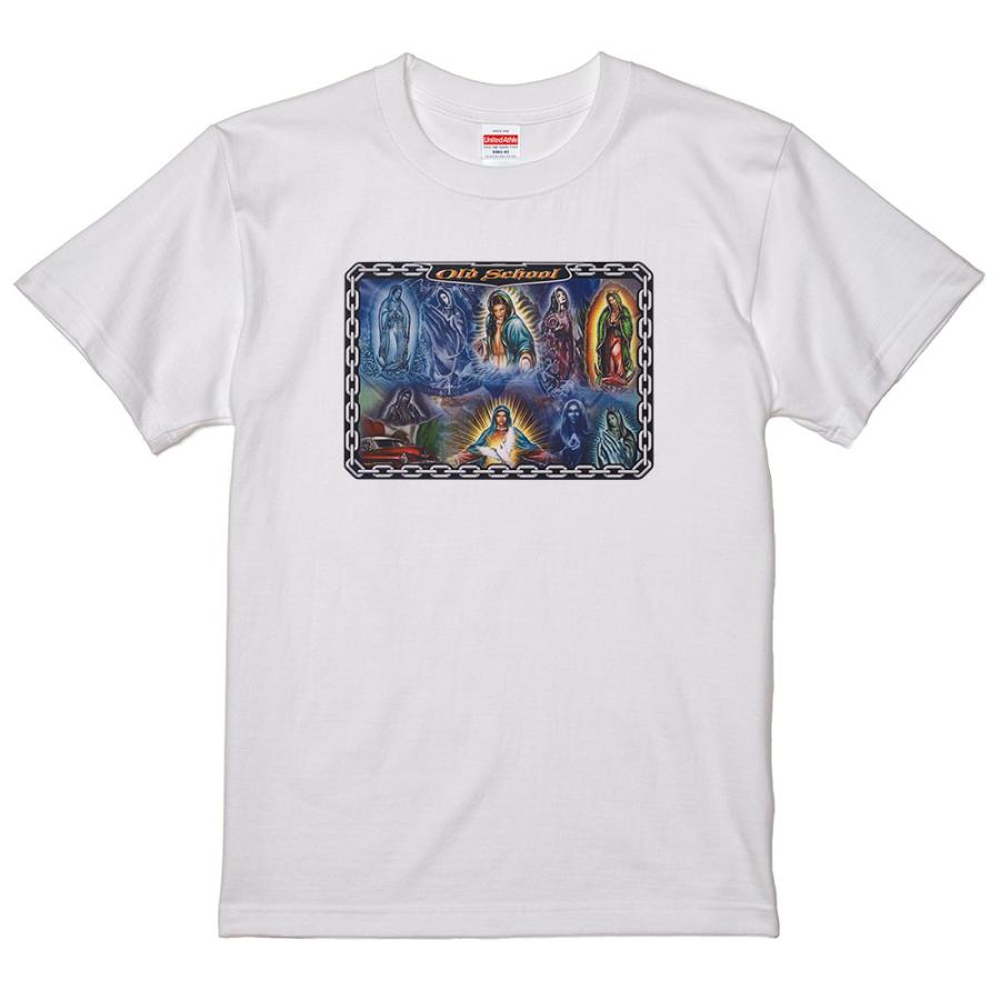 ローライダー Tシャツ MT24 白 チカーノ キリスト グアダルーペ 