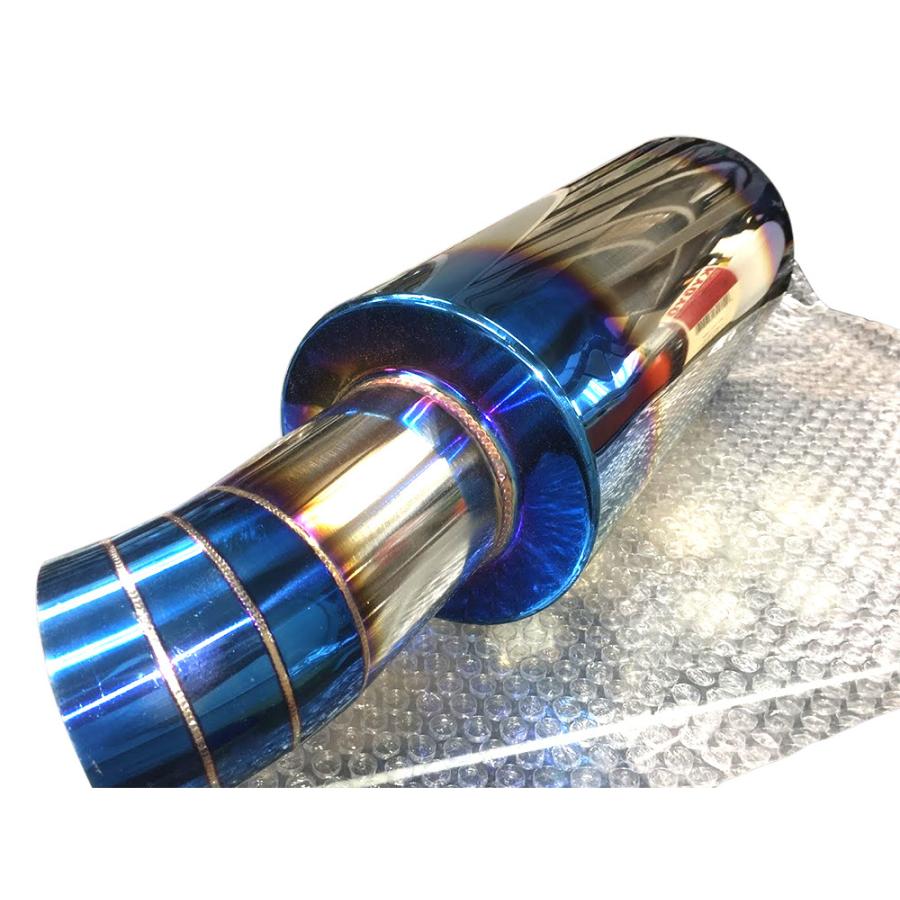 チタン プレート 201ステンレス 汎用 砲弾 RE ストレート マフラー 3in