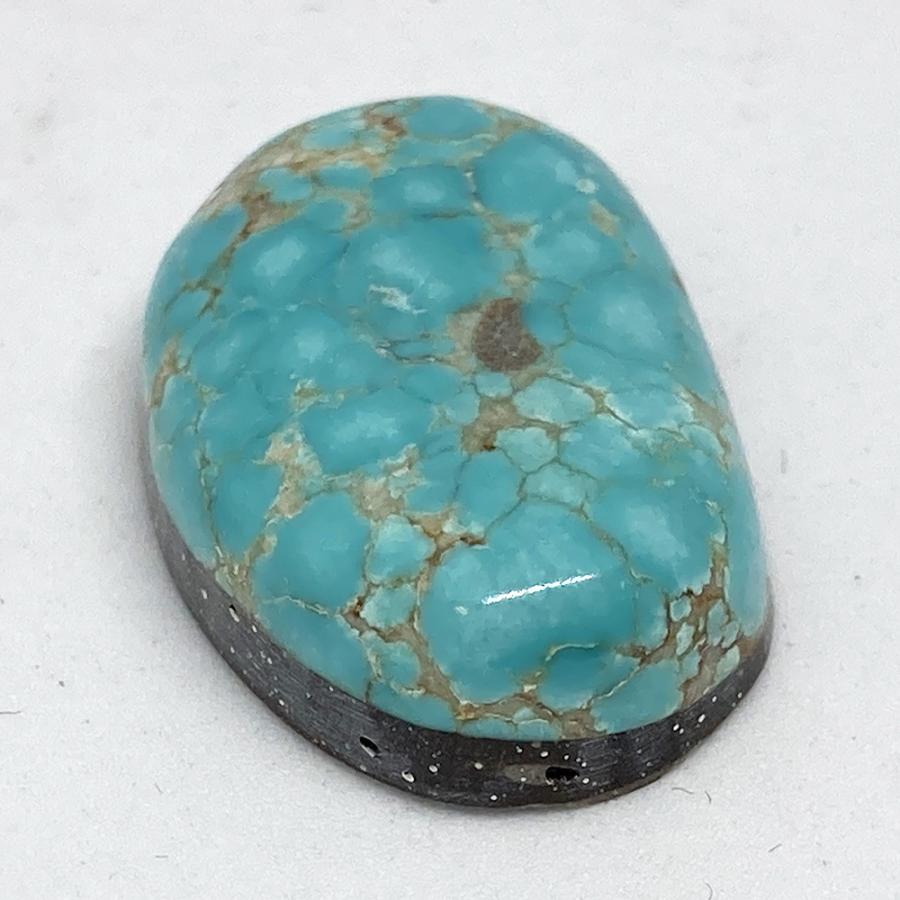 ナンバーエイト８ ターコイズ カボション 23ct (#8-28) ルース バングル リング ペンダント コンチョ バックルの加工などに！_4