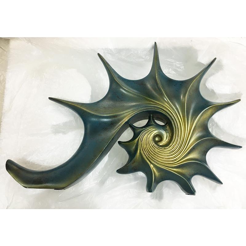 巻き貝のオブジェ オーナメント ( 青 / ブロンズ ) 39cm スカルプ