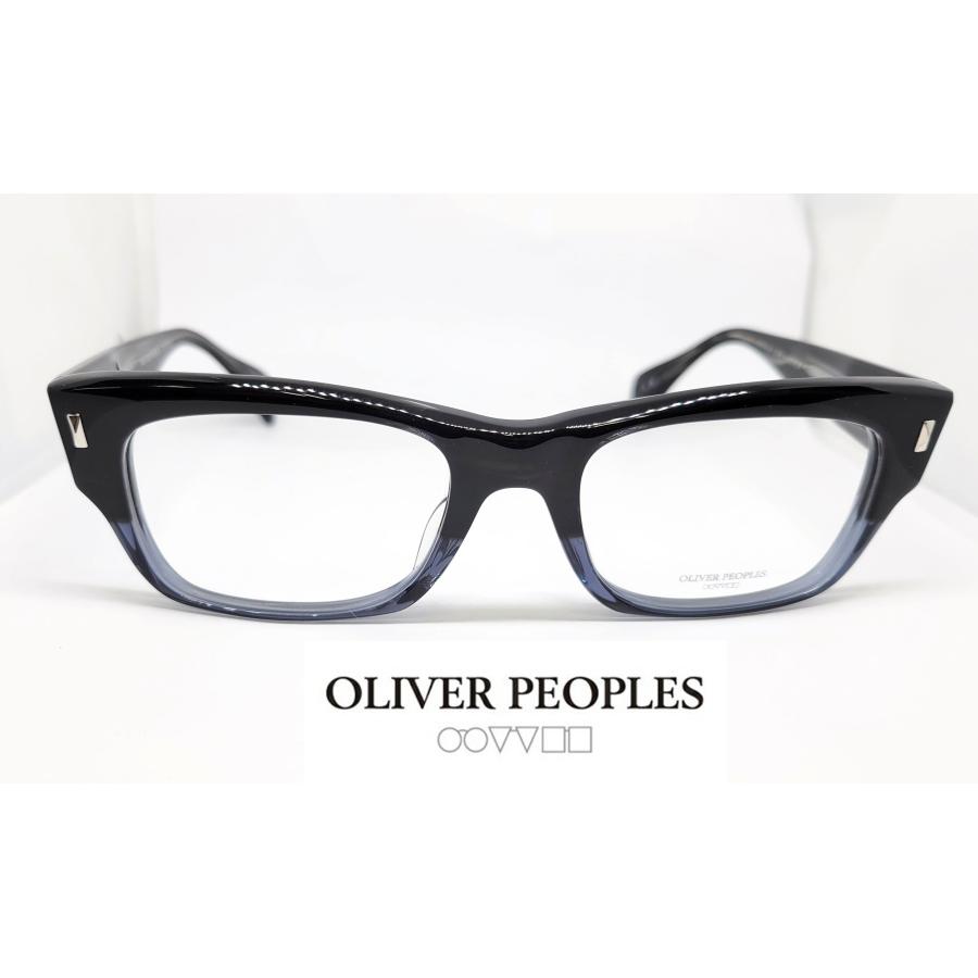 値下 OLIVER PEOPLES 正規品 眼鏡フレーム OV7984-STRM Deacon XL-P 52□19 ブラック×クリアブルー 太め メンズ オリバー