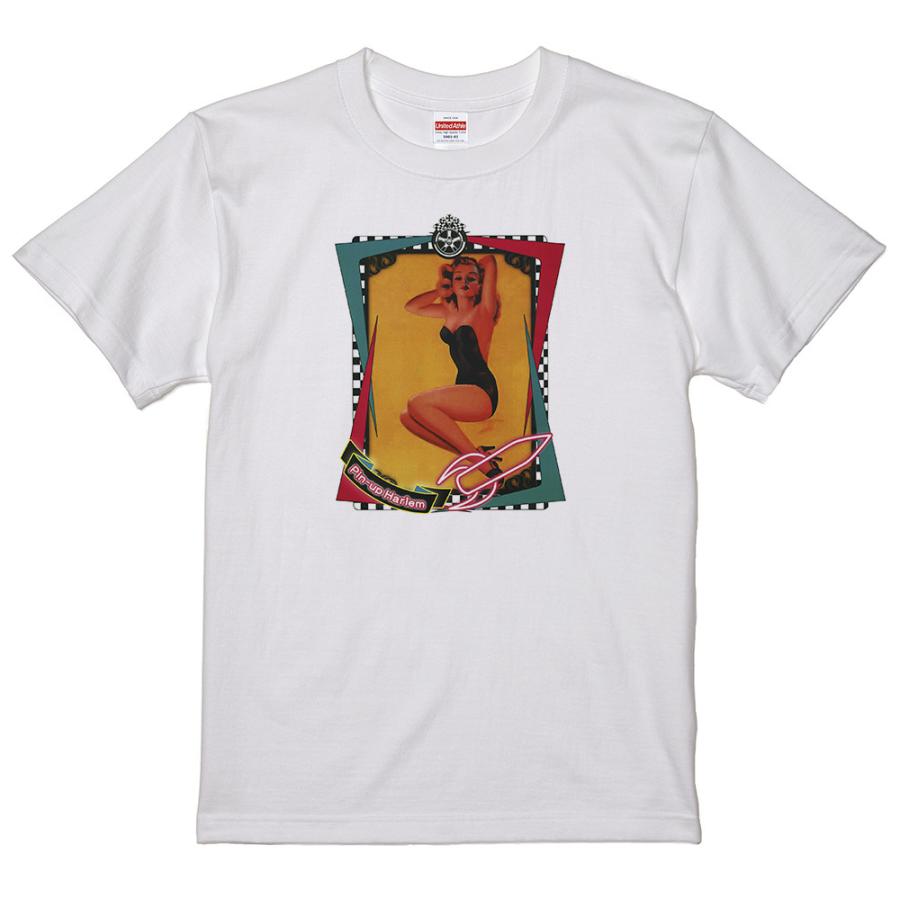 ピンナップガール Tシャツ 白 76 50's ヌード ロカビリービンテージ