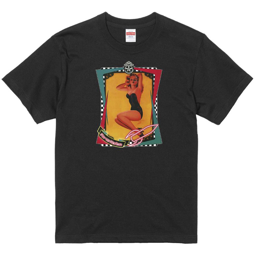 ピンナップガール Tシャツ 白 76 50's ヌード ロカビリービンテージ