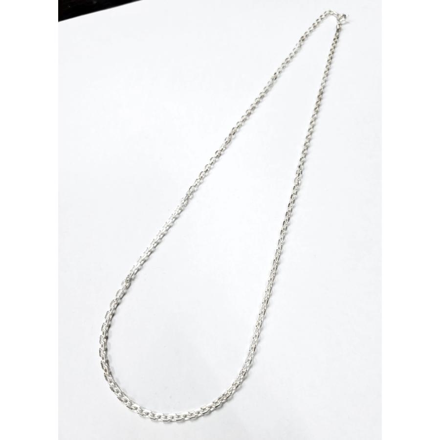 4面カットあずきチェーンネックレス シルバー925 幅5.0ミリ 全長50cm シルバーチェーン 925 ネックレスチェーンのみ あずき 4面カット 50cm