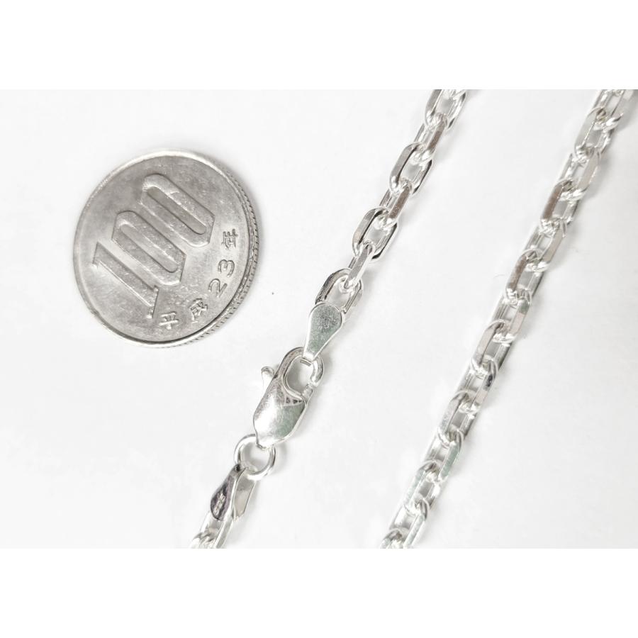 シルバー925製 4面カットあずきチェーン 50cm 幅 5mm (CL150-50
