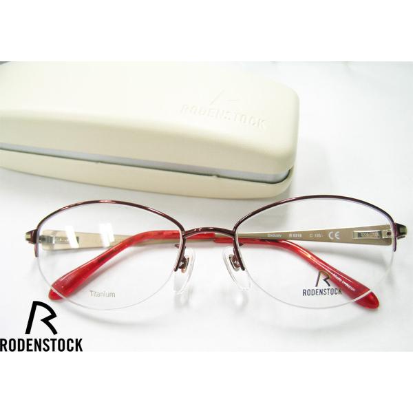 RODENSTOCK 正規品 メガネ 眼鏡フレーム R0216C ダークレッド 赤 ラメ ゴールド ラインストーン レディース 日本製｜days-yshop