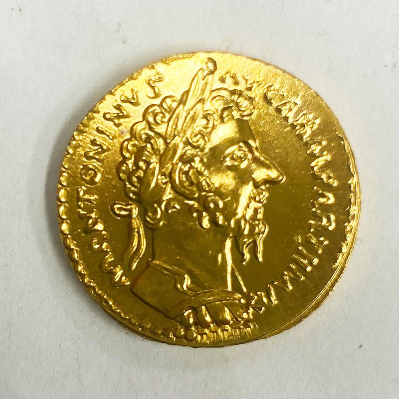 レプリカ コイン アントニヌス ジュピター 古代ローマ 金貨 硬貨 コイン アンティーク キーホルダー ペンダント お守りなどに RM19