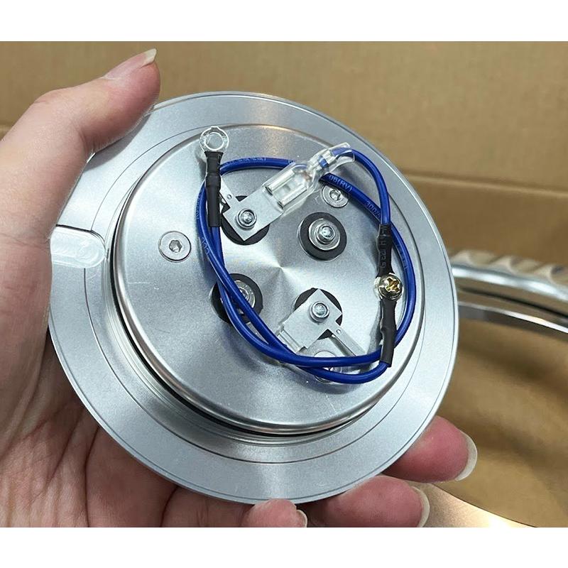 特注アルミ バイオハザード ステアリング 黒革 9穴 約35φ 14インチ