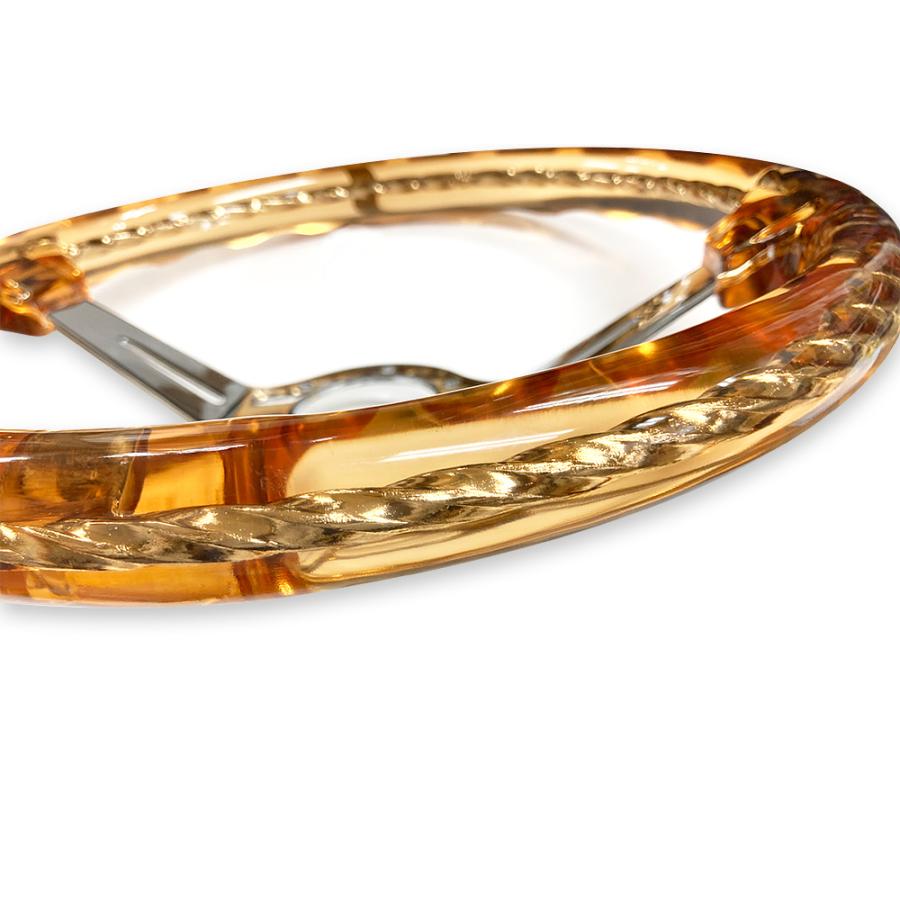 カスタム ツイスト アクリル ステアリング 約35φ 14インチ クリア