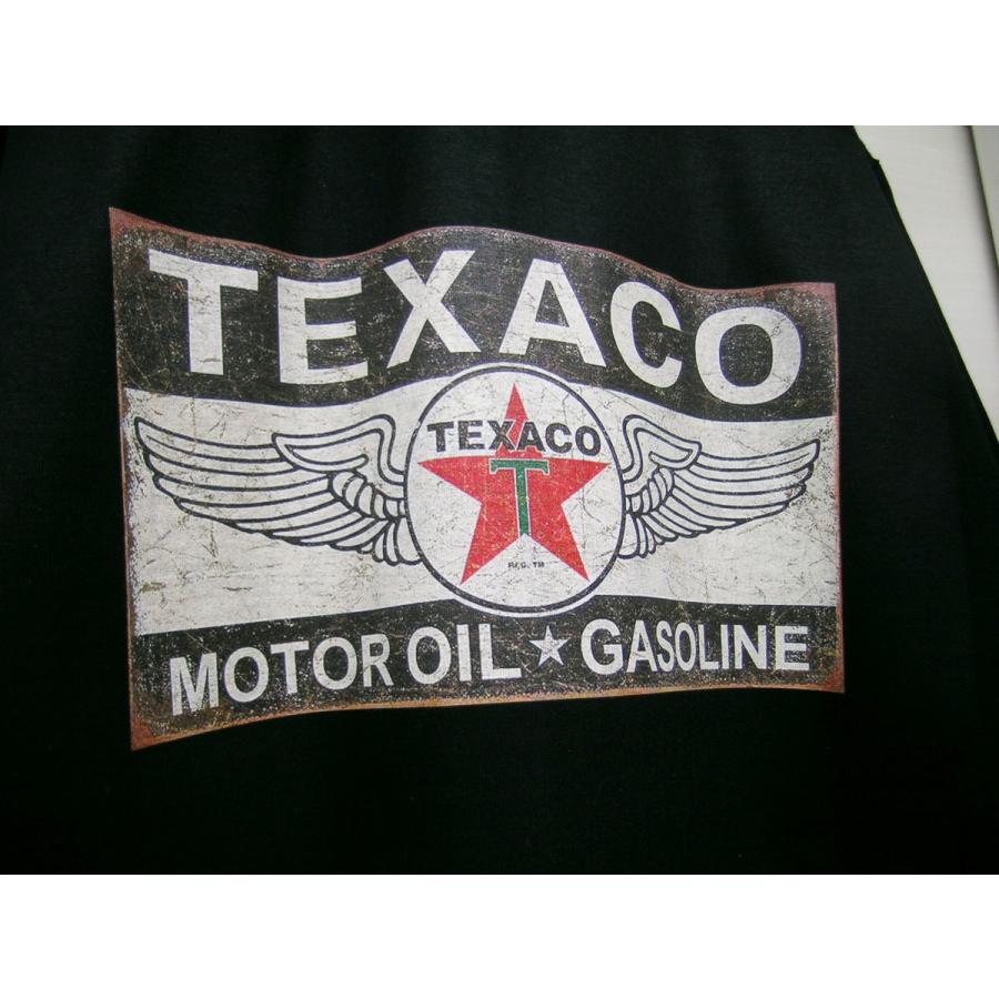 Texaco 看板 Tシャツ 黒 アメ車 ホットロッド ローライダー H47
