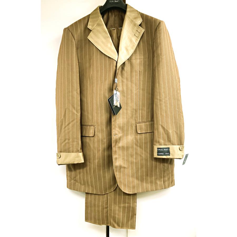 ZOOT SUITS ズートスーツ ブラウン 茶 ストライプ ピンスト 縦縞 42L