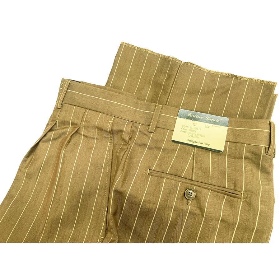 ZOOT SUITS ズートスーツ ブラウン 茶 ストライプ ピンスト 縦縞