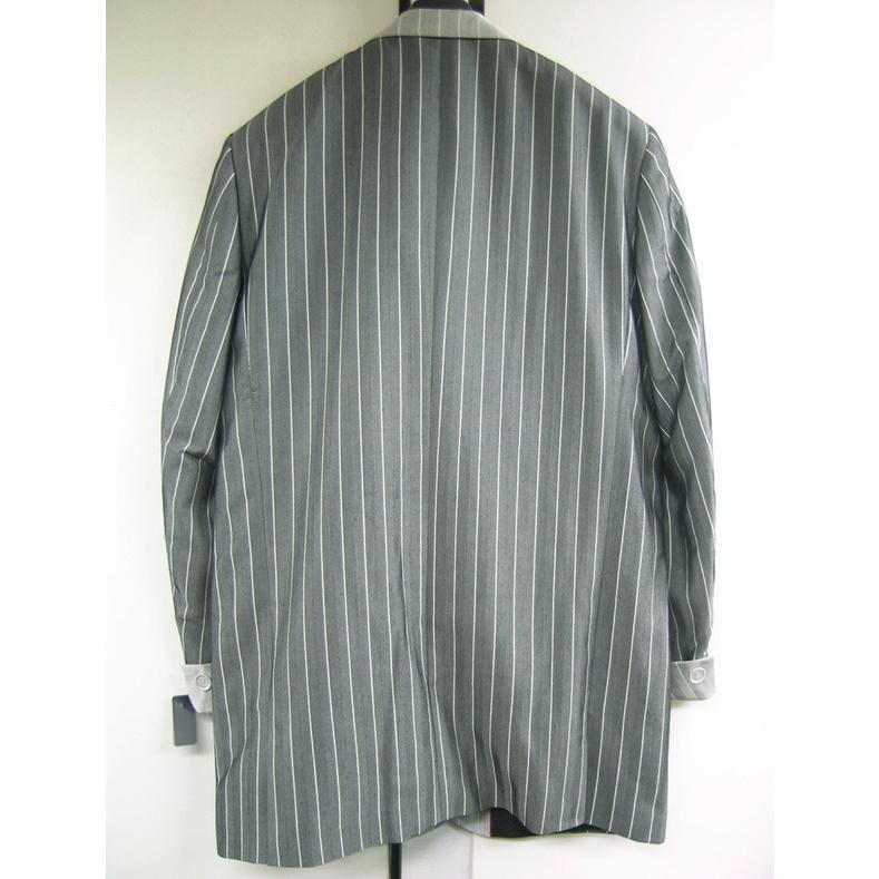 ZOOT SUITS ズートスーツ ダークグレー ストライプ ピンスト 縦縞 40L 34W (SL-2911V)ステージ 衣装 冠婚葬祭 40L SL 2911V 平置 前面