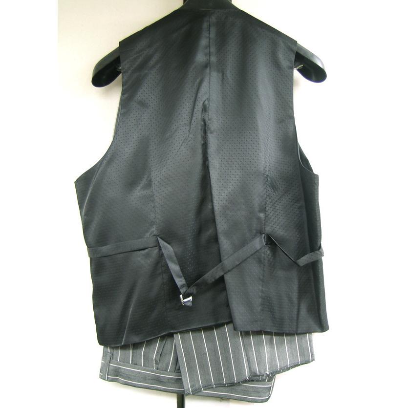 ZOOT SUITS ズートスーツ ダークグレー ストライプ ピンスト 縦縞 40L 34W (SL-2911V)ステージ 衣装 冠婚葬祭 40L SL 2911V 平置 前面