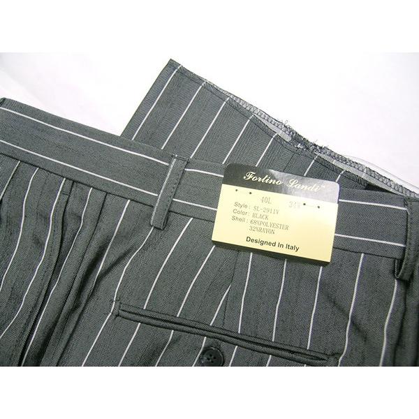 ZOOT SUITS ズートスーツ ダークグレー ストライプ ピンスト 縦縞 40L 34W (SL-2911V)ステージ 衣装 冠婚葬祭 40L SL 2911V 平置 前面