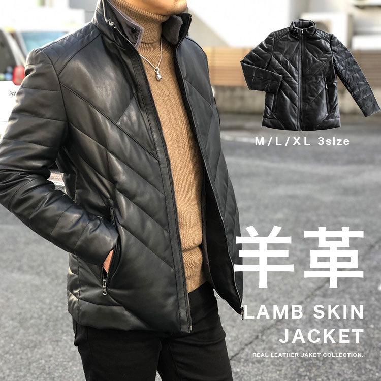 レザーダウンジャケット ライダースジャケット メンズ 本革 ラムレザー ムートン ダックダウン リアルレザー 羊革 M L Ll ギフト Ab Jkt002 革財布 シルバー専門店 Days Art 通販 Yahoo ショッピング