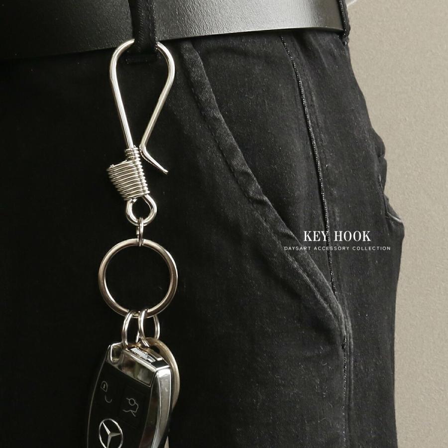 キーフック メンズ レディース 真鍮 ブラス ステンレス キーリング付き